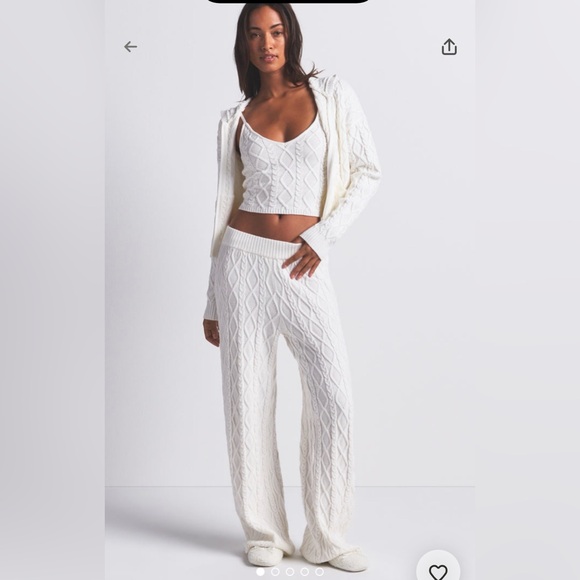 NWT SKIMS Cable Knit Pants Ivory Size Medium - Picture 2 of 9